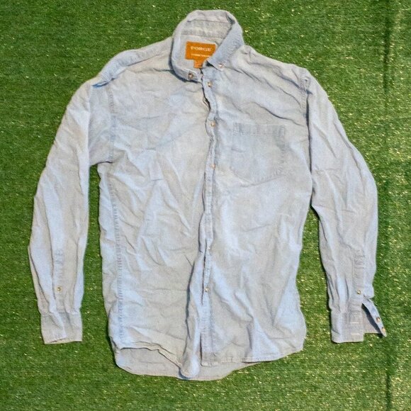 FORGE WORK WEAR MENS CASUAL BUTTON UP SHIRT LONG SLEEVE LIGHT BLUE COTTON SZ LT - Picture 5 of 5